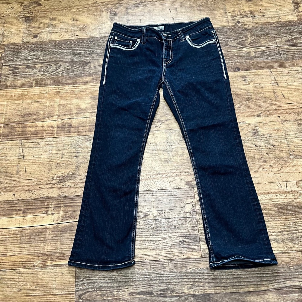 Daytrip Virgo Bootcut Jeans Dark Wash Contrast Stitch Size 31R DBK607